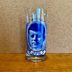 JFK Commemorative Glass with Blue Design